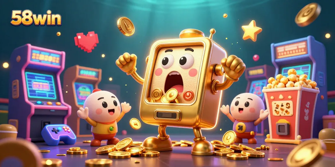 Exciting 58win jackpot scene with animated slot machines and vibrant casino elements.