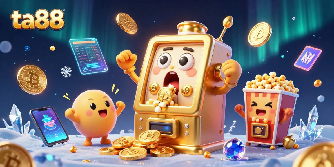 Experience thrilling jackpots with ta88's golden slot machine in a vivid casino scene
