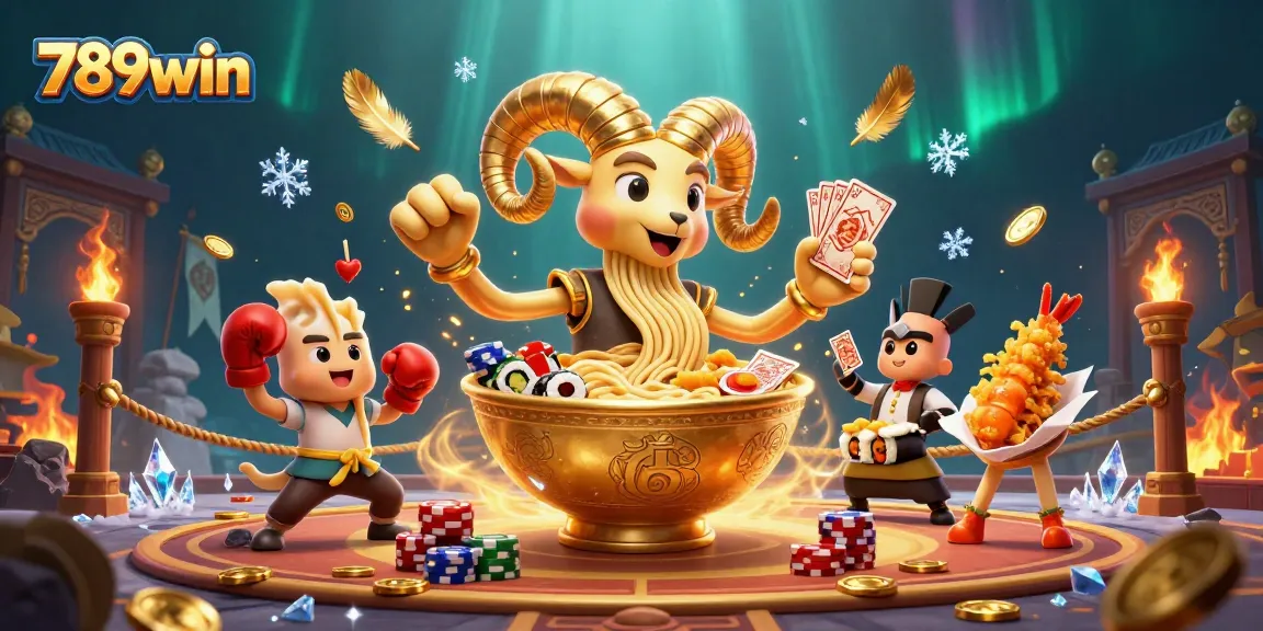 Experience the thrilling excitement of 789win with vibrant characters, dynamic casino elements, and colorful atmosphere.
