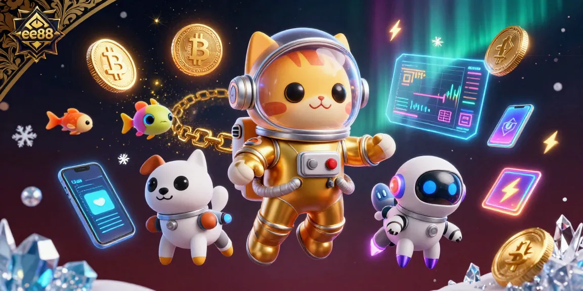 Experience the thrill of playing ee88 with vibrant 3D characters in a cosmic casino scene.