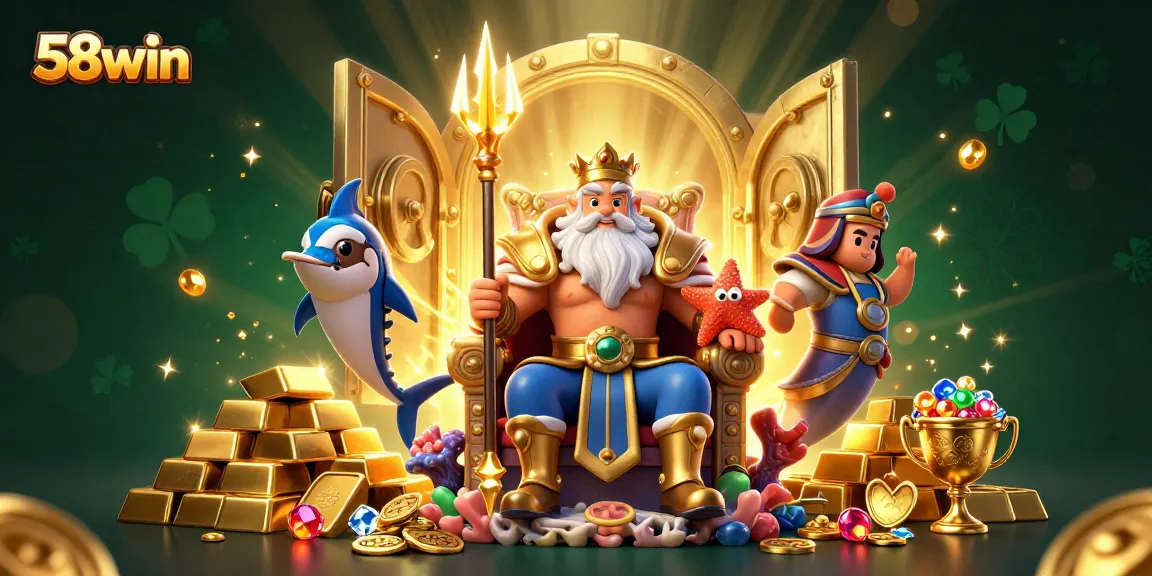 Experience thrilling gaming action at 58win with amazing visuals of Neptune and treasures.
