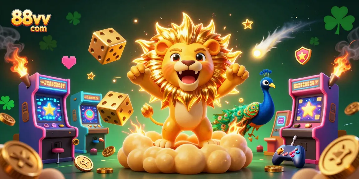 Experience the thrill with 88vv com, showcasing a vibrant scene of gambling triumph.