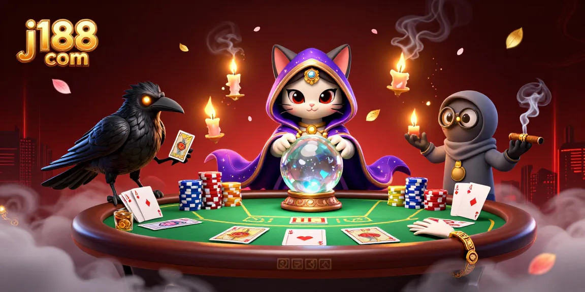 Experience the thrill with j188 com in this dynamic casino illustration full of action.