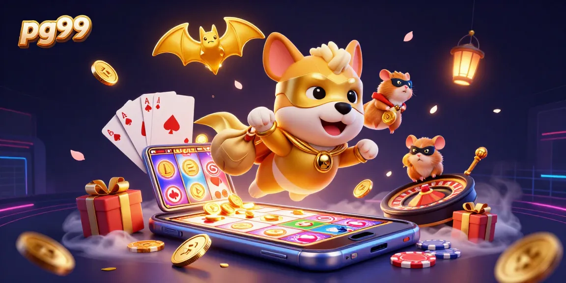 Win big at pg99 with a superhero dog and hamster in a vibrant casino adventure