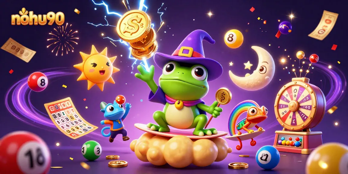 Spin and win at nohu90 with vibrant golden coins and exciting gaming elements in a lively casino atmosphere.