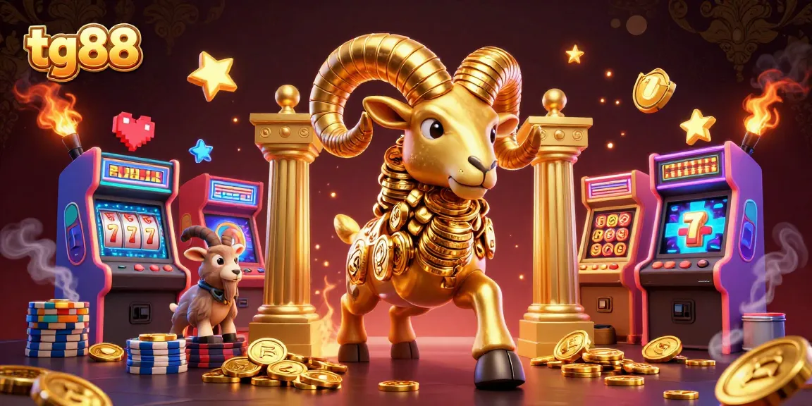 Experience thrilling gameplay with tg88's golden ram charging through a vibrant casino scene.