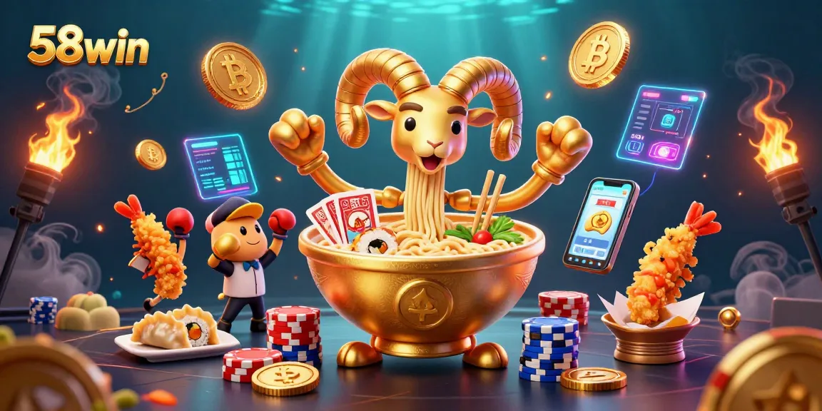 Bet on 58win with immersive 3D casino characters and crypto elements, showcasing vibrant gaming excitement.