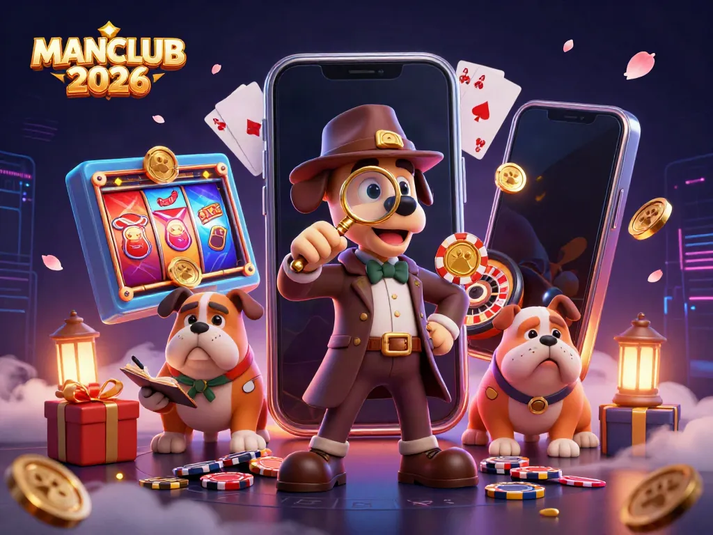 Engage with MANCLUB 2026 through an interactive 3D casino adventure illustration, capturing excitement and treasure hunting.