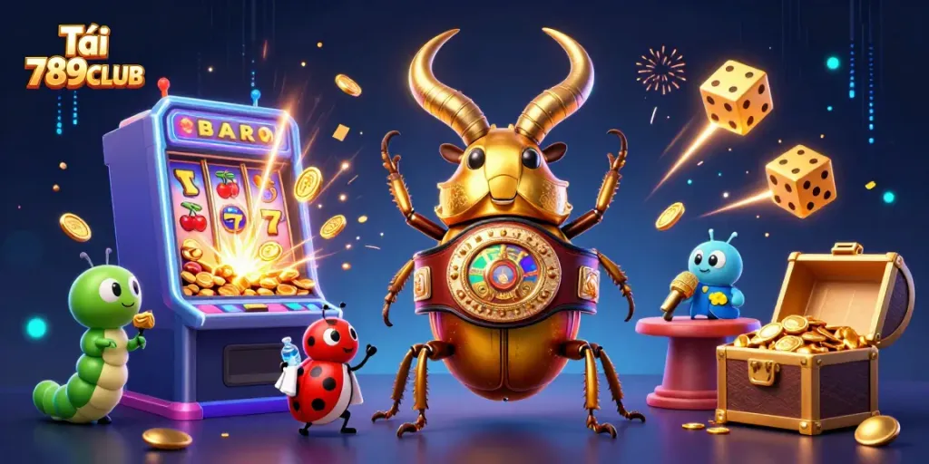 Tải 789CLUB while enjoying an ultra-detailed 3D gaming scene with vibrant casino elements and joyful characters.