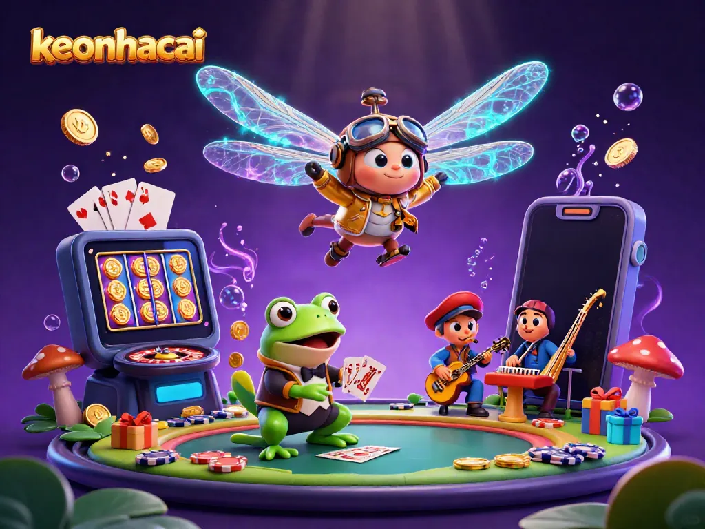 Engage in vibrant gaming action at keonhacai with dynamic characters and lively casino elements.