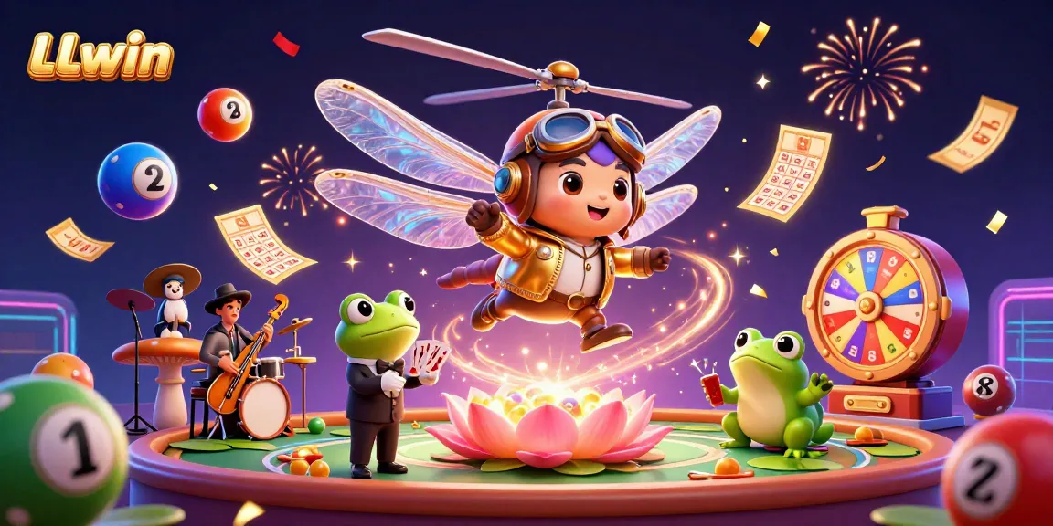 Win big with LLwin at an exciting lily pad casino featuring colorful games and lively characters.