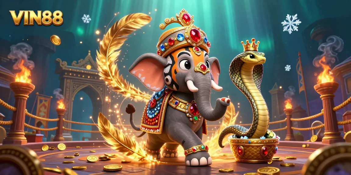 Experience thrilling betting at VIN88 with a vibrant 3D scene depicting fortune and excitement.
