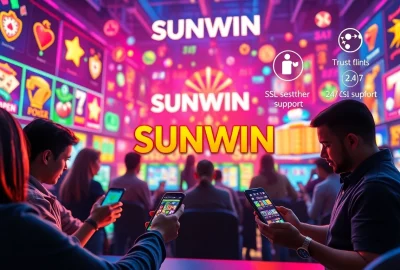 SUNWIN gaming platform showcasing vibrant online casino and sports betting experiences with dynamic graphics.