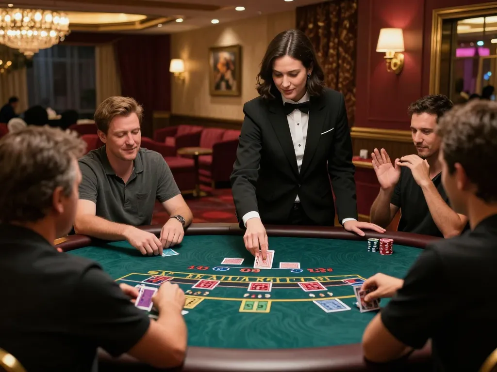 Experience dynamic blackjack gameplay at https://kp8888.net/ with a professional dealer in an elegant setting.
