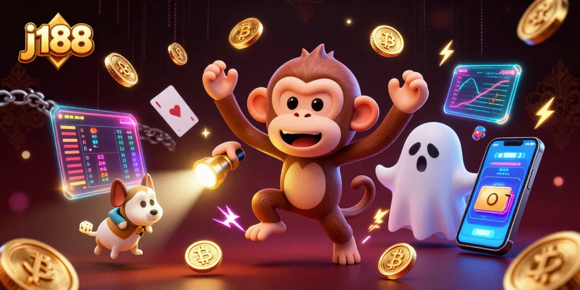 Experience thrilling j188 gaming excitement with a playful ghost and cryptocurrency elements!