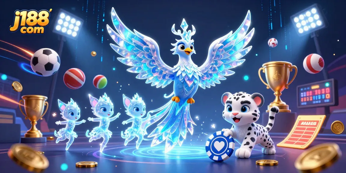 Experience thrilling gameplay with j188 com in this vibrant 3D illustration, showcasing an ultimate casino atmosphere.