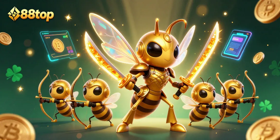 Experience gaming excitement with 888top's immersive online casino, featuring vibrant characters and crypto elements.